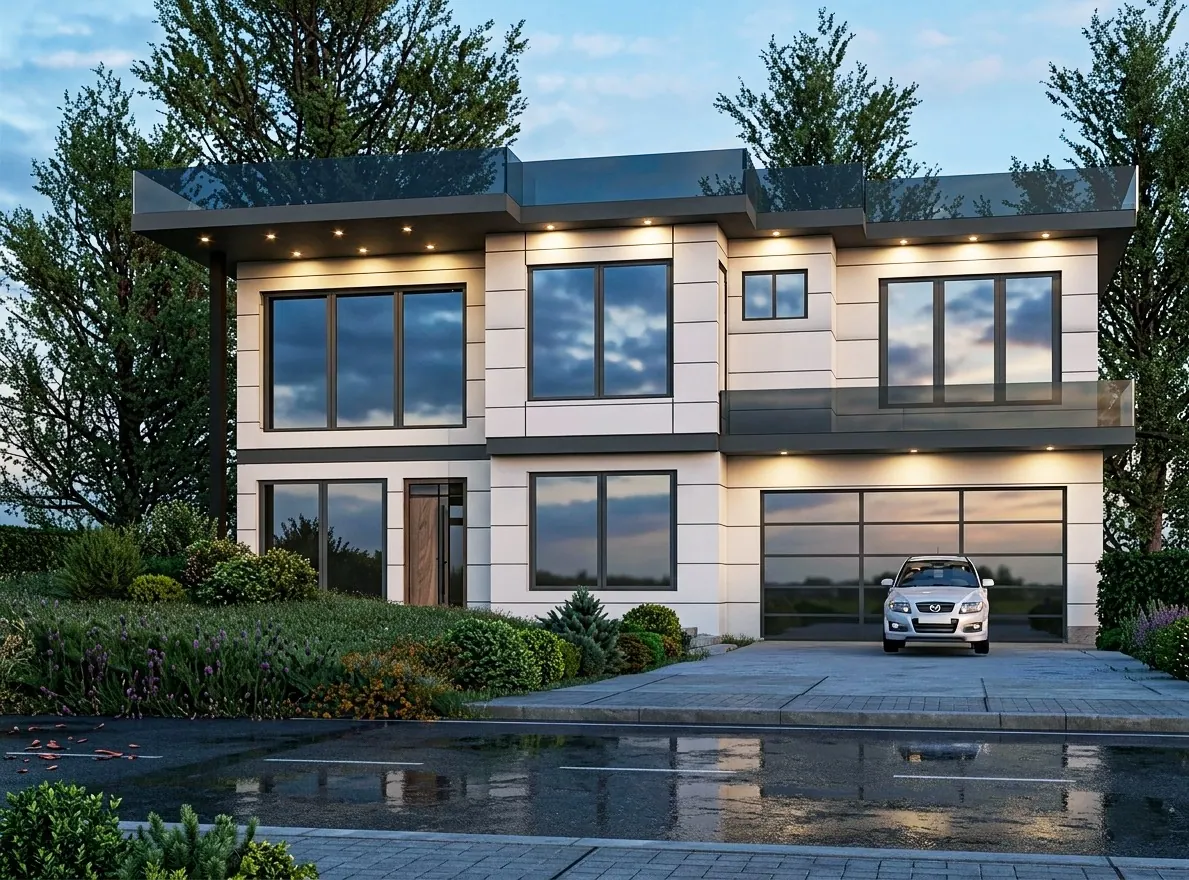 Bellevue Spec Home: street elevation, alternative view