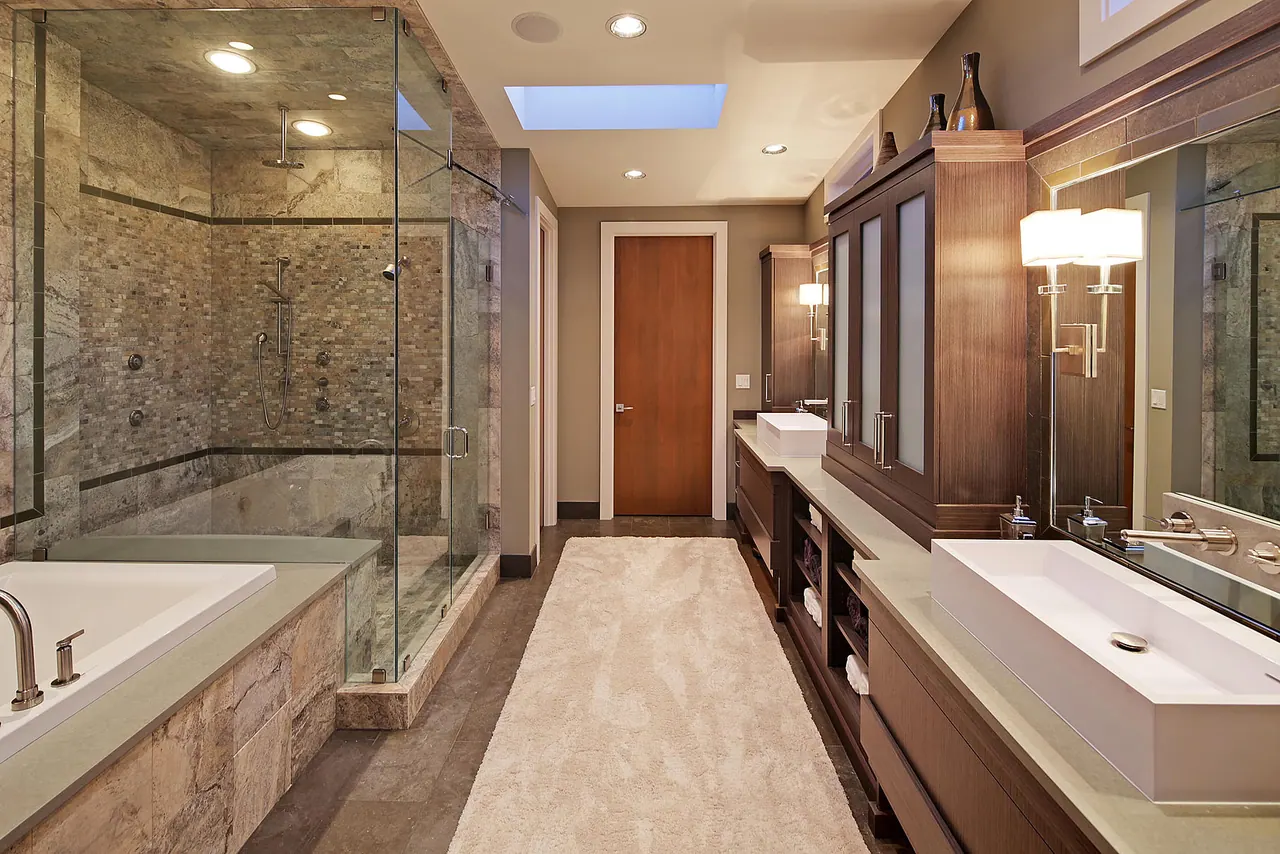 Carr Remodel: primary bath with walk-in shower