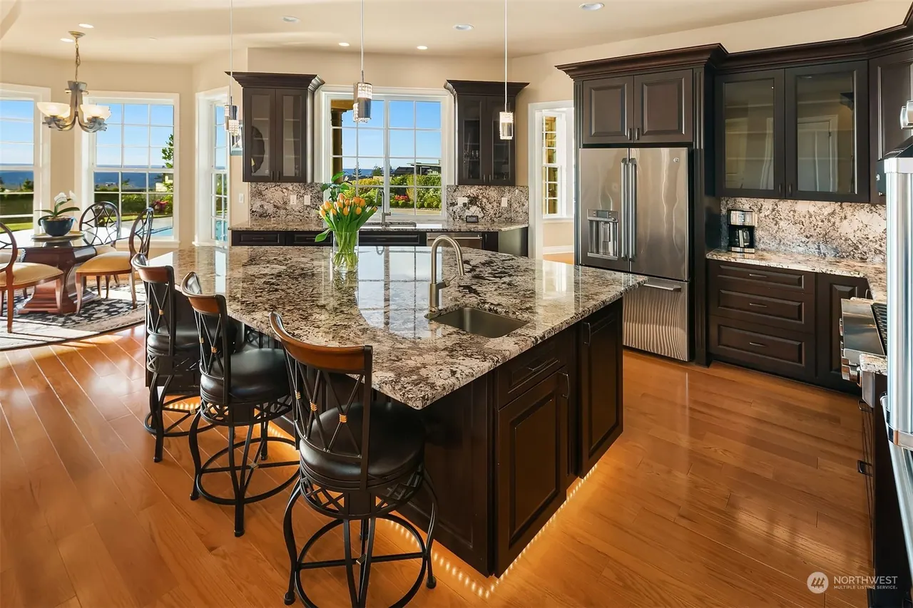 Harrison Street: kitchen island with granite counters