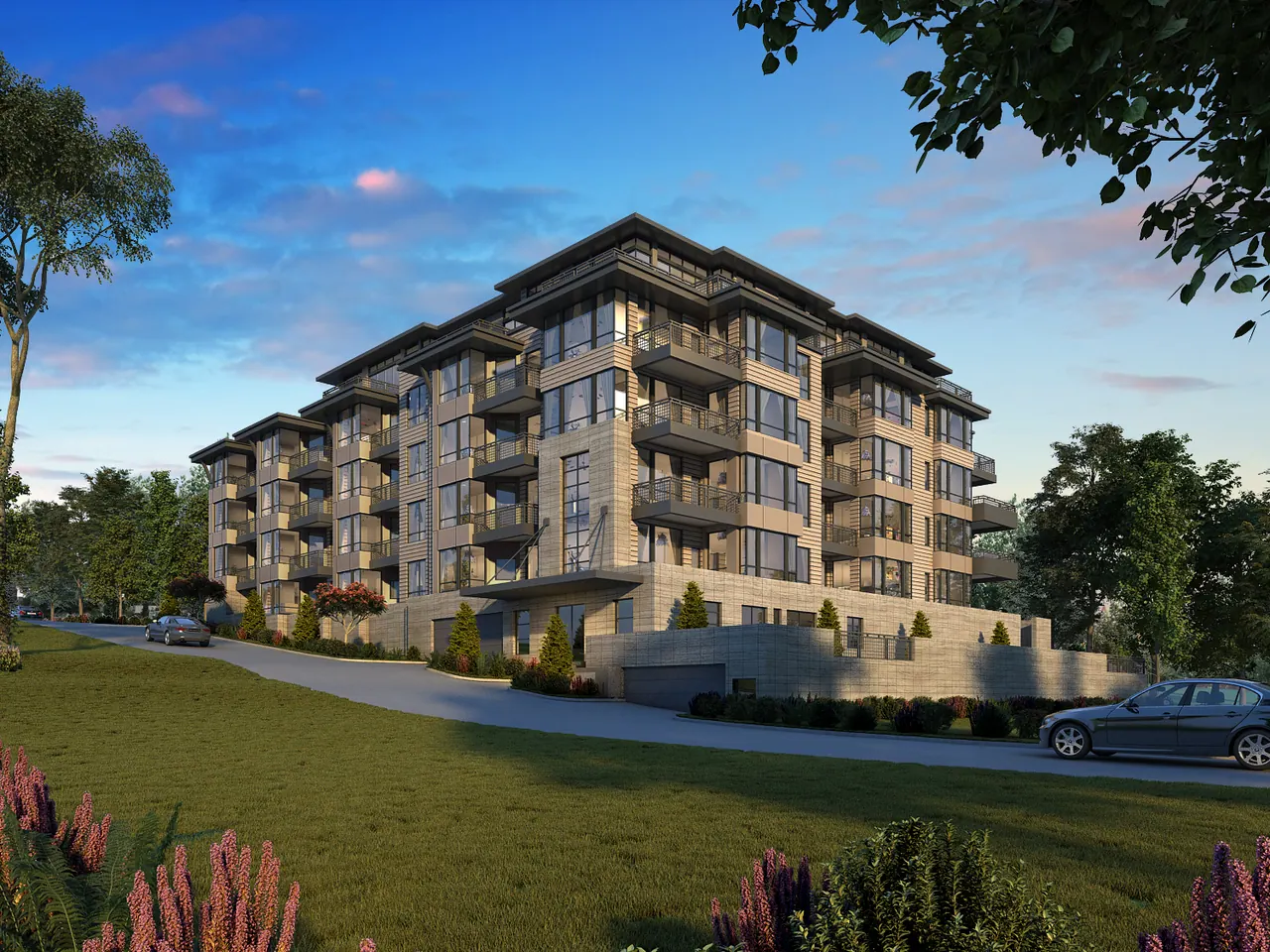 Kirkland Waterview Condos: street view of the building