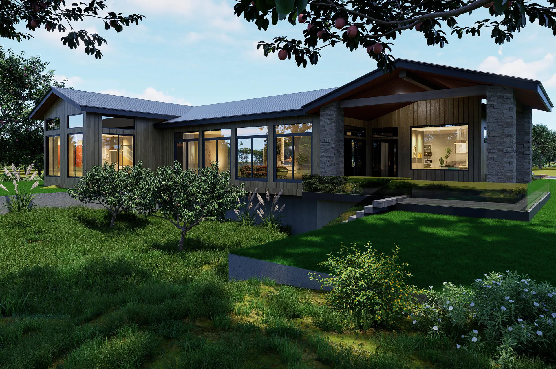 Lake Chelan Residence: drive and garage