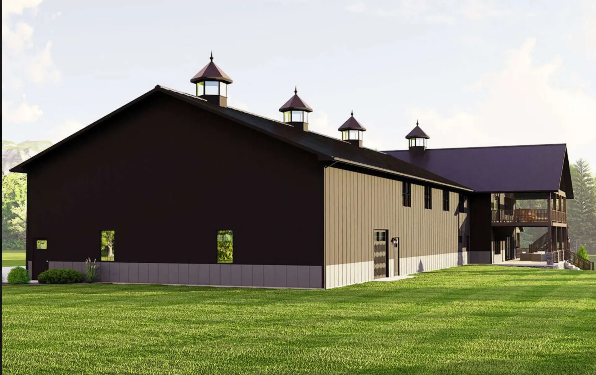 Lake Chelan Winery: production hall end elevation