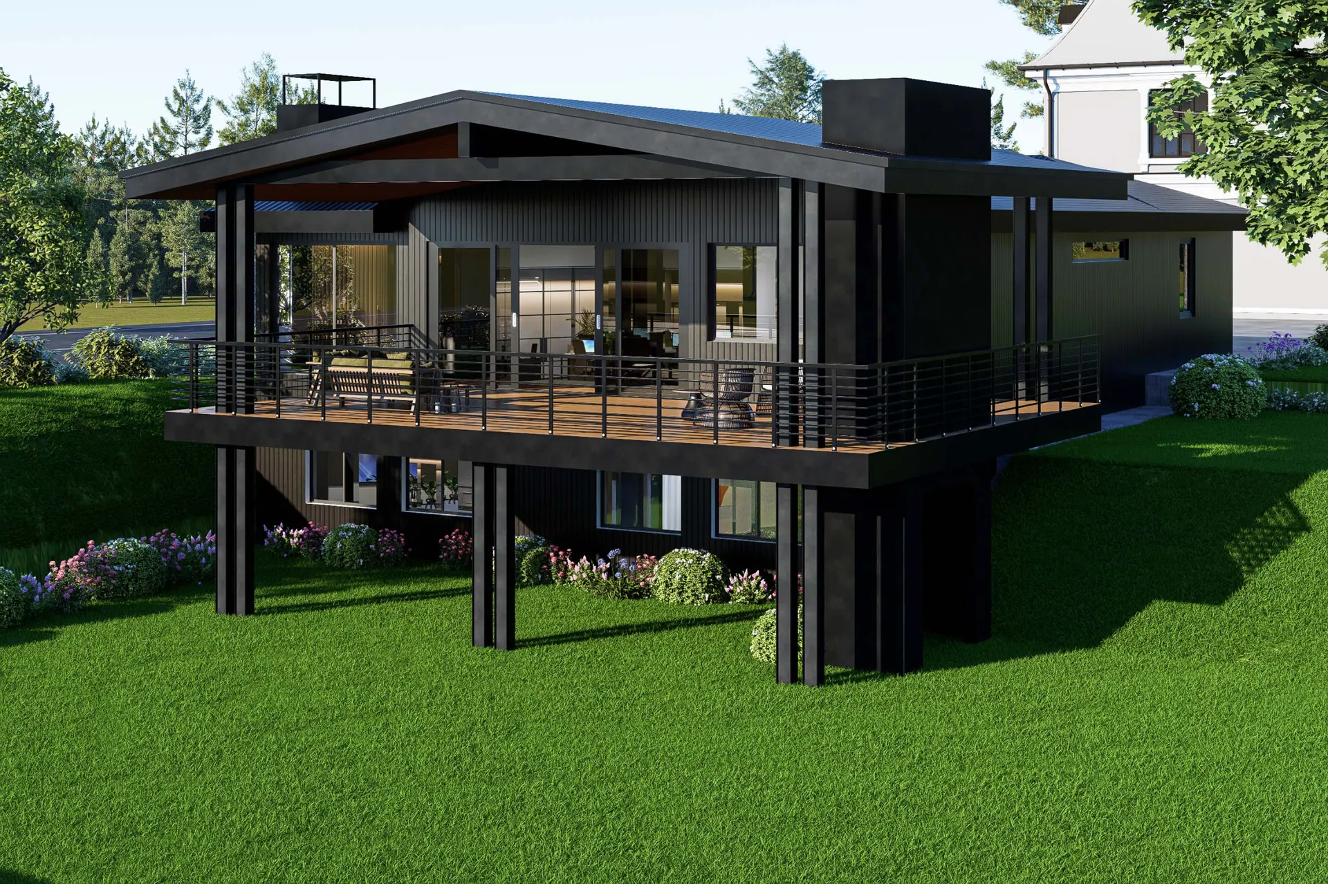 Lindor Residence: deck and dining area