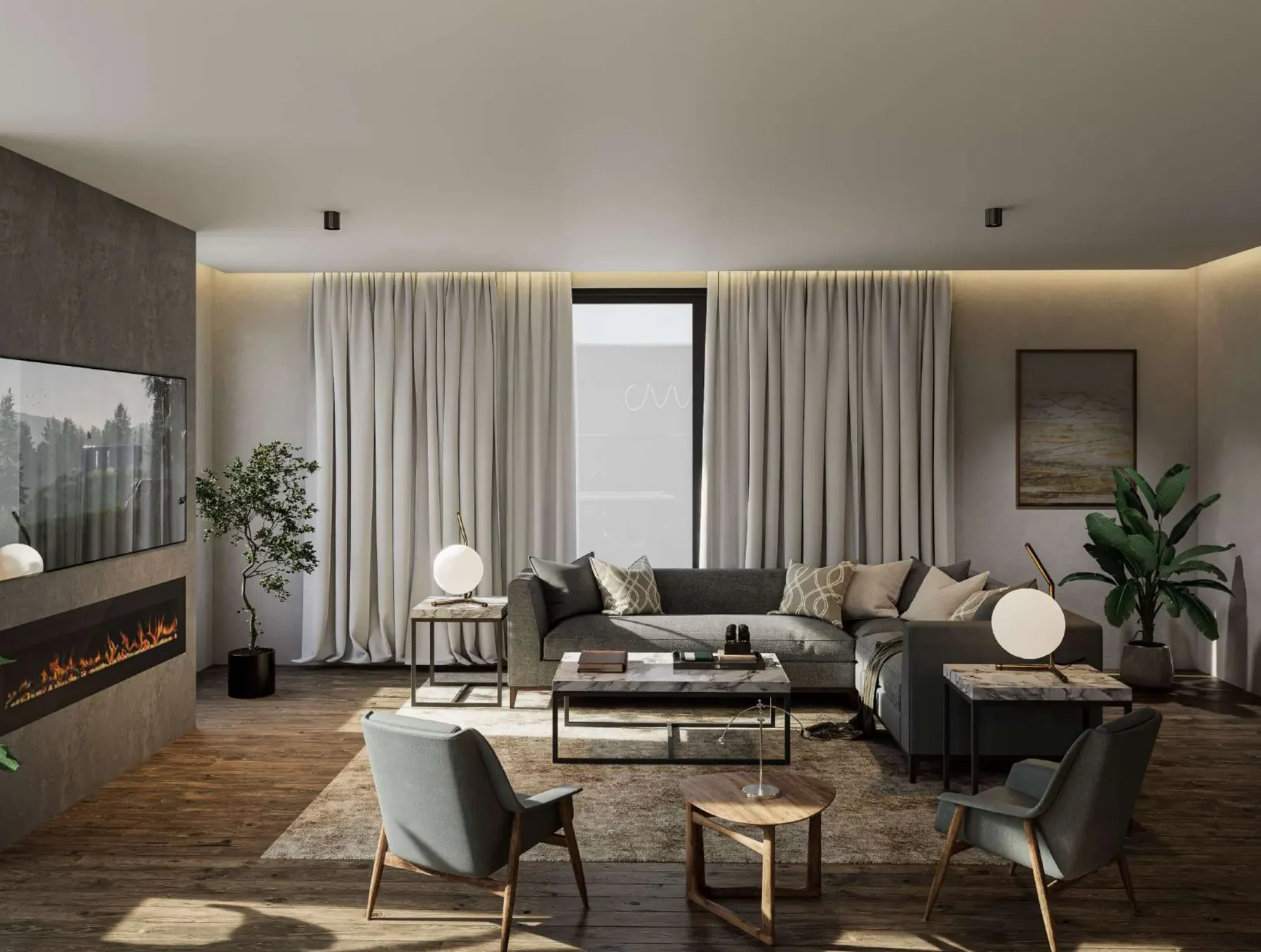 Orchard Street Homes 4018 & 4022: living room