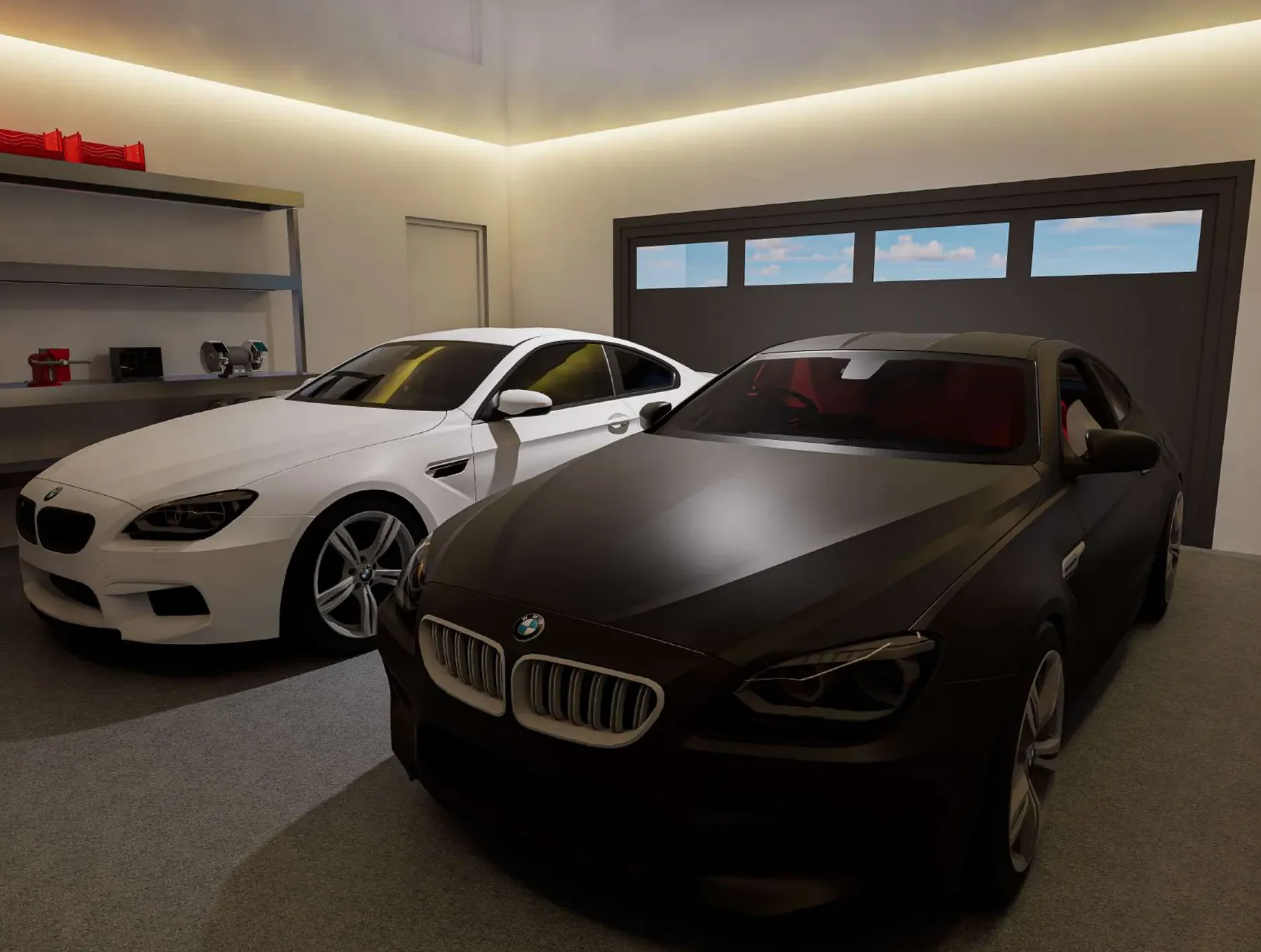 Orchard Street Homes 4018 & 4022: garage with two cars