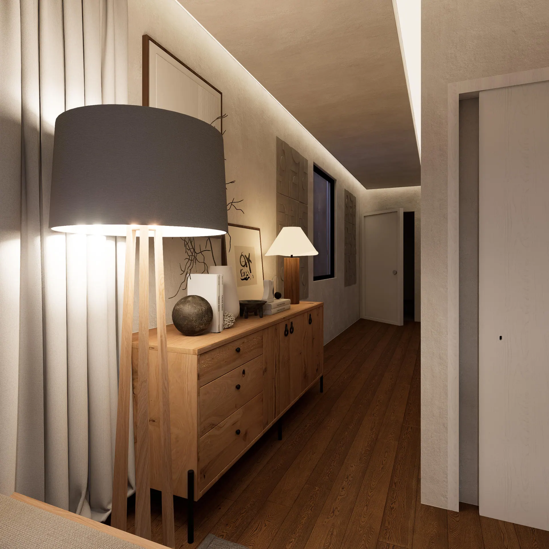 Orchard Street Homes 4018 & 4022: hall with cabinet