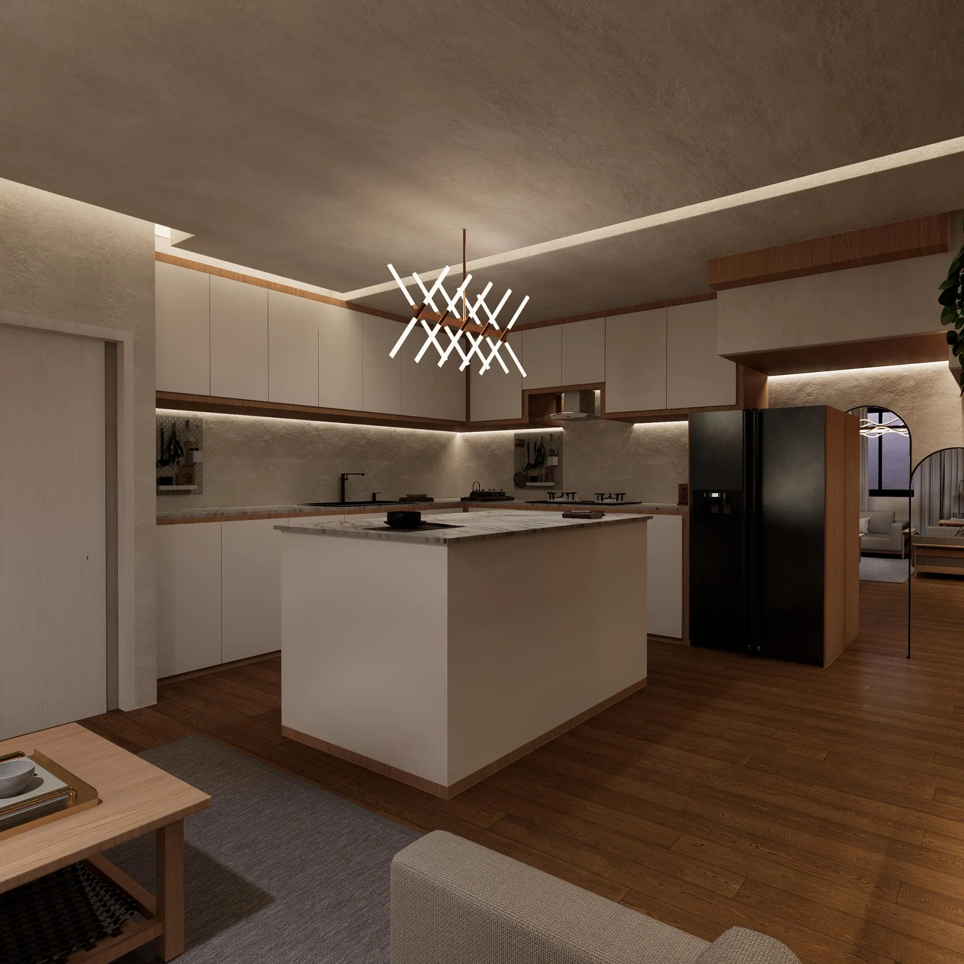 Orchard Street Homes 4018 & 4022: kitchen and island
