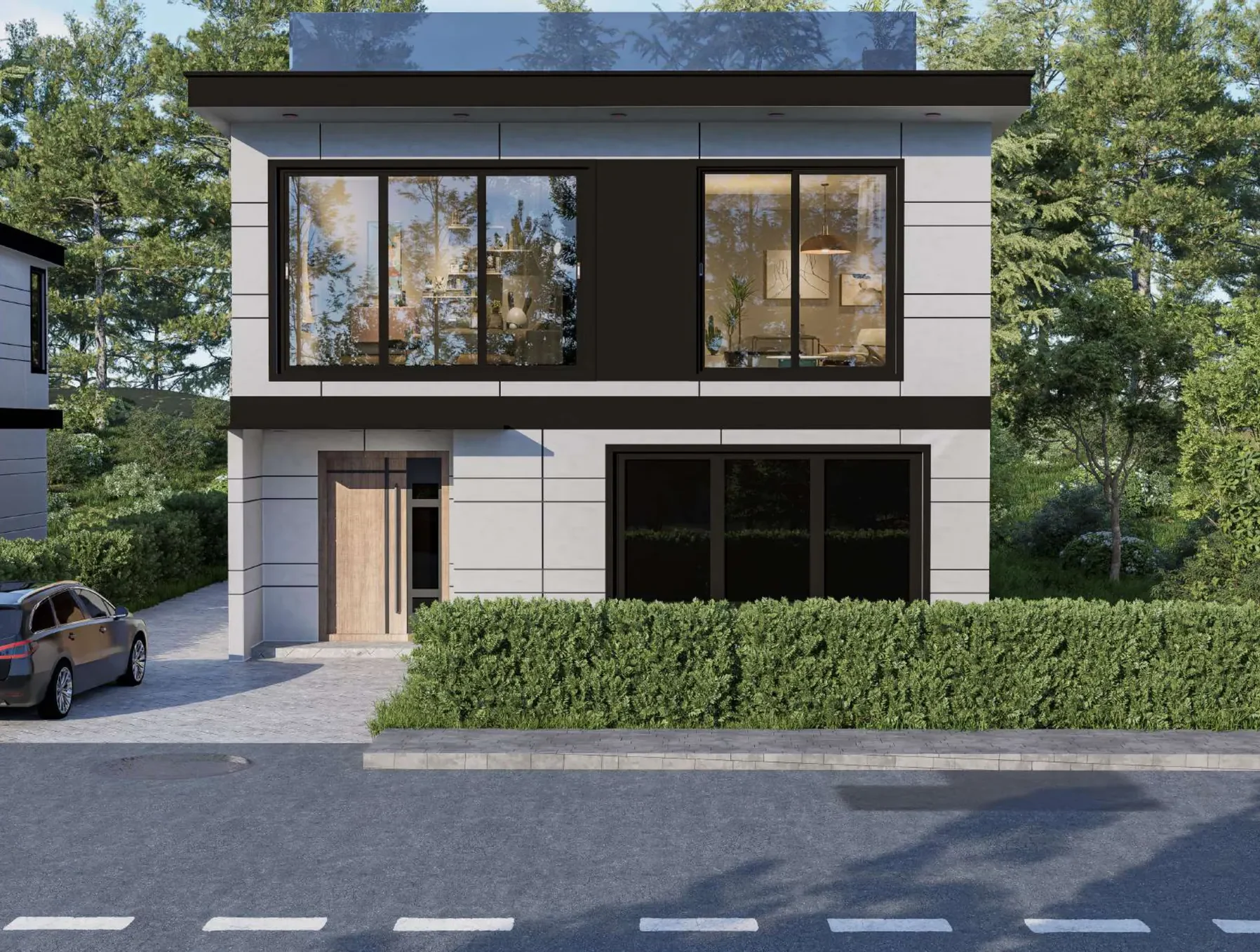 Orchard Street Homes 4018 & 4022: street elevation