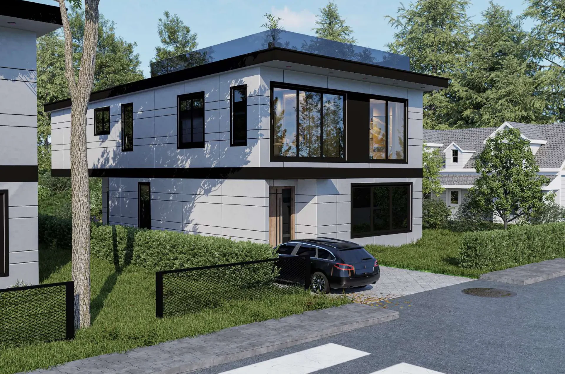 Orchard Street Homes 4018 & 4022: street corner view