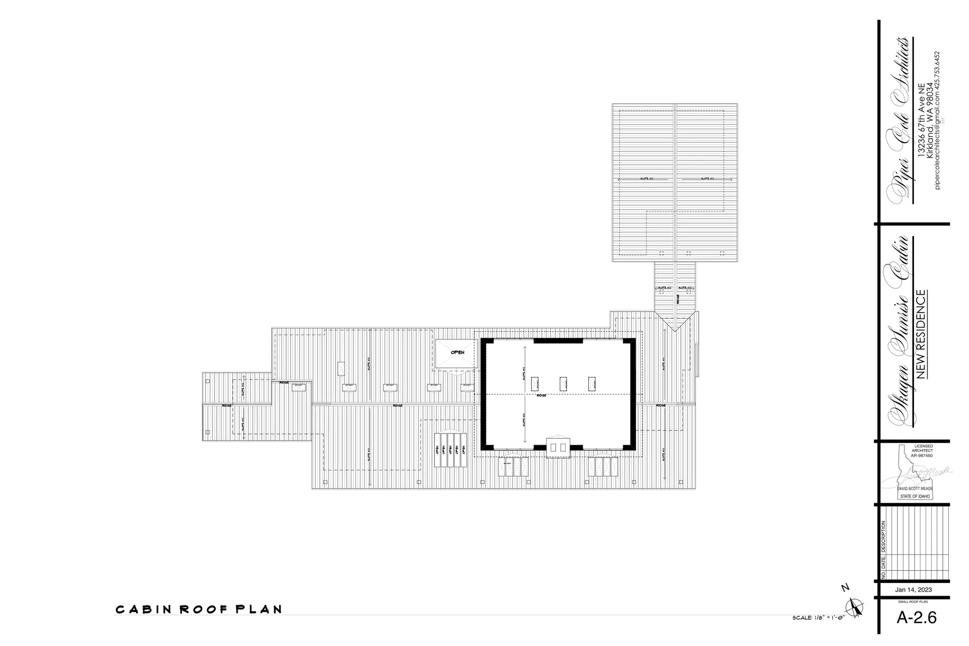 Skagen Sunrise Cabin, Hunter's Hill Farm, Worley, Idaho: main floor plan, part 1